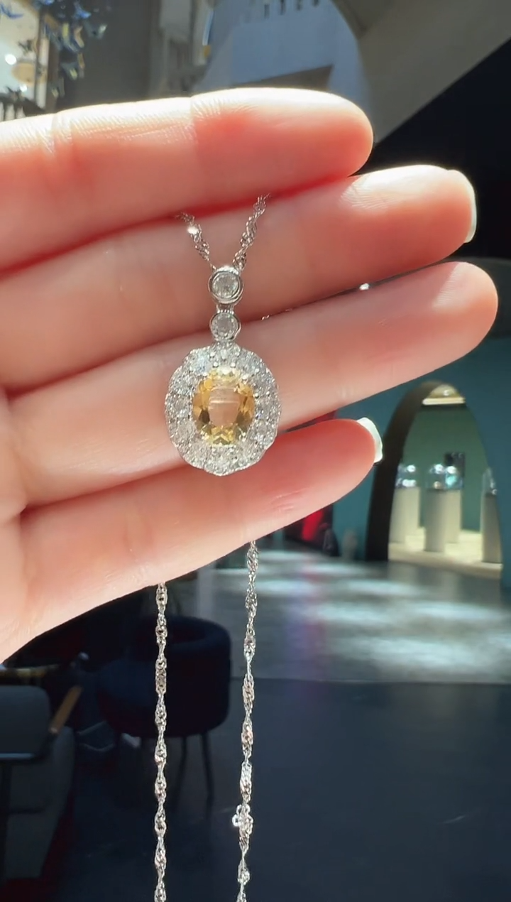 【闪购商品】水晶吊坠(赠链)银S925镶嵌12】