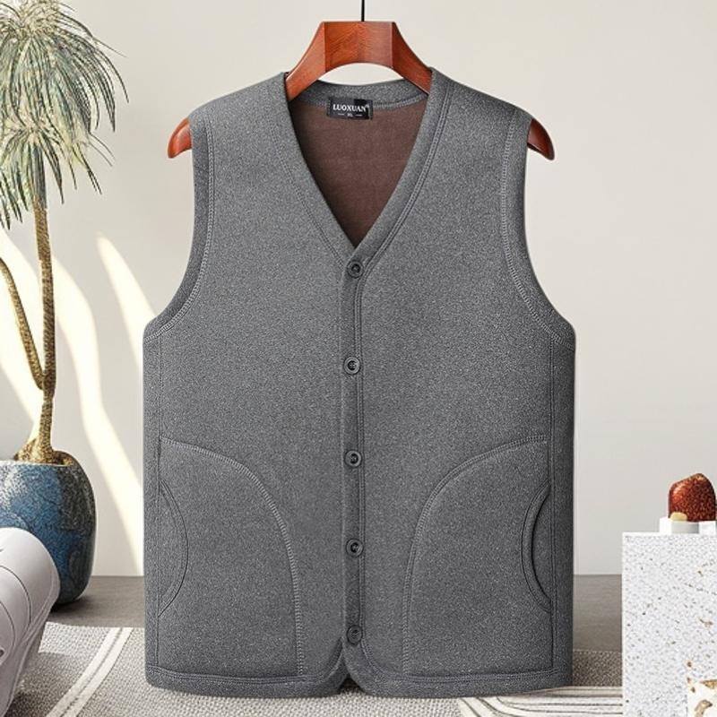 中老年马甲男冬季加绒加厚抓绒老年人棉坎肩男羊羔绒爸爸保暖背心