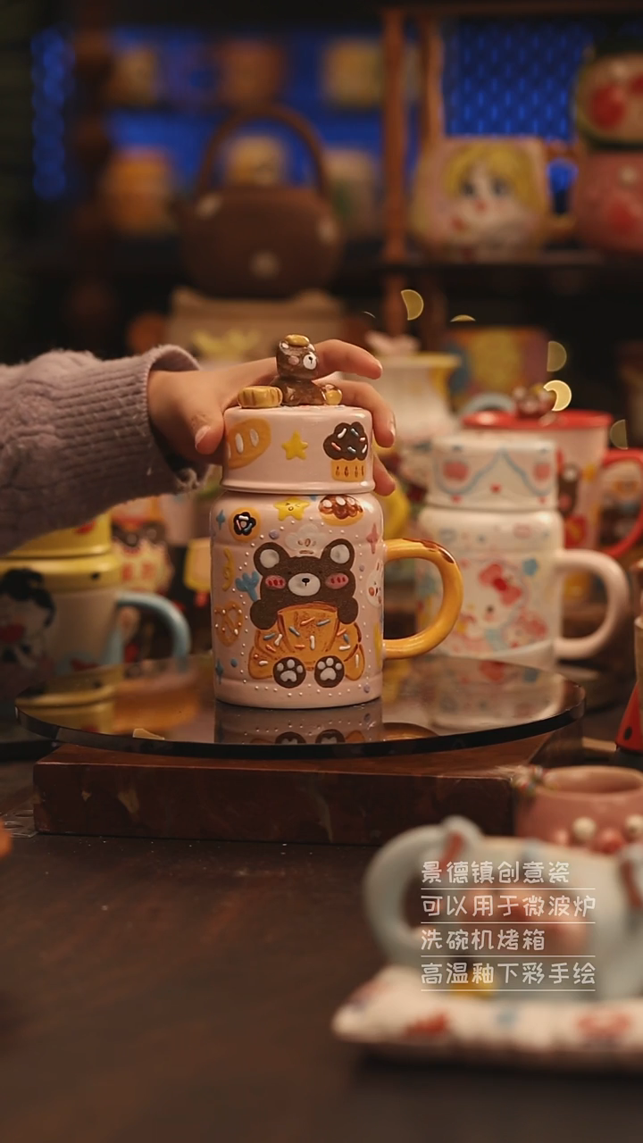 陶瓷景德镇可爱陶瓷釉下彩绘设计师款