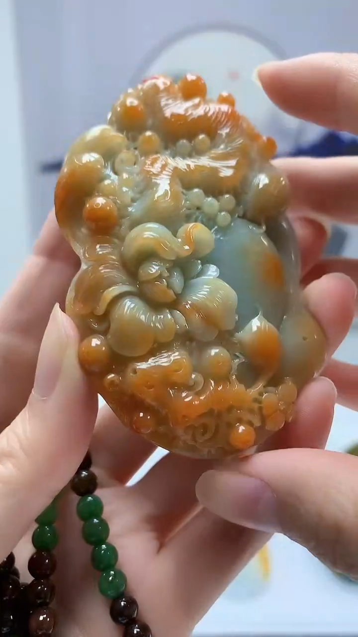 【闪购商品】定制翡翠未镶嵌4852zm-毛货赠珠链119