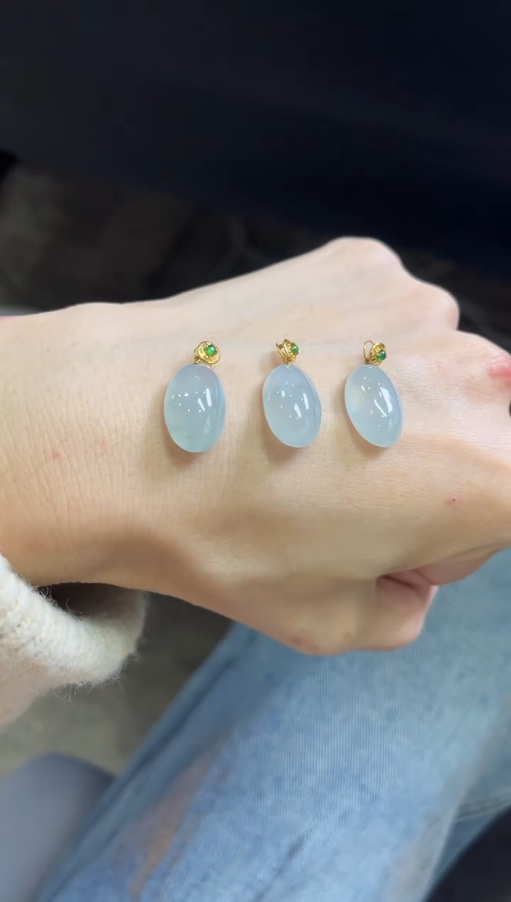 【闪购商品】翡翠颈饰18K金镶嵌M76多样性发一件/配绳子