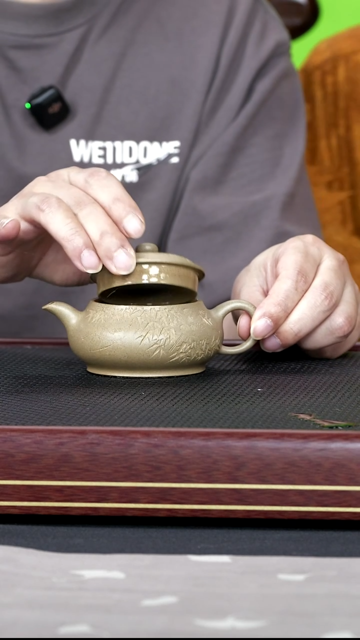 茶壶紫砂紫砂28 紫宗  竹鸟明炉 老段 180cc