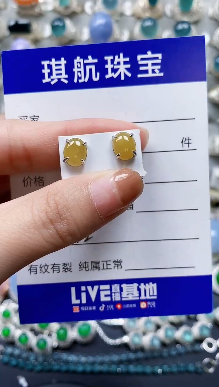 【闪购商品】翡翠耳饰银S925镶嵌0602
