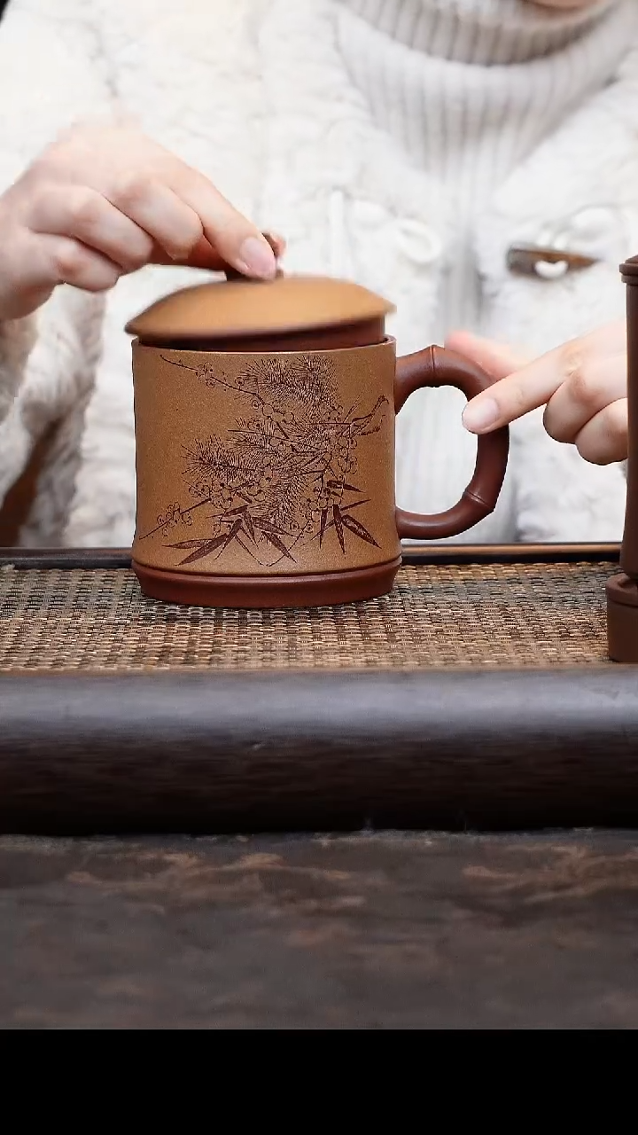 【闪购商品】紫砂茶杯竹节粉浆竹节