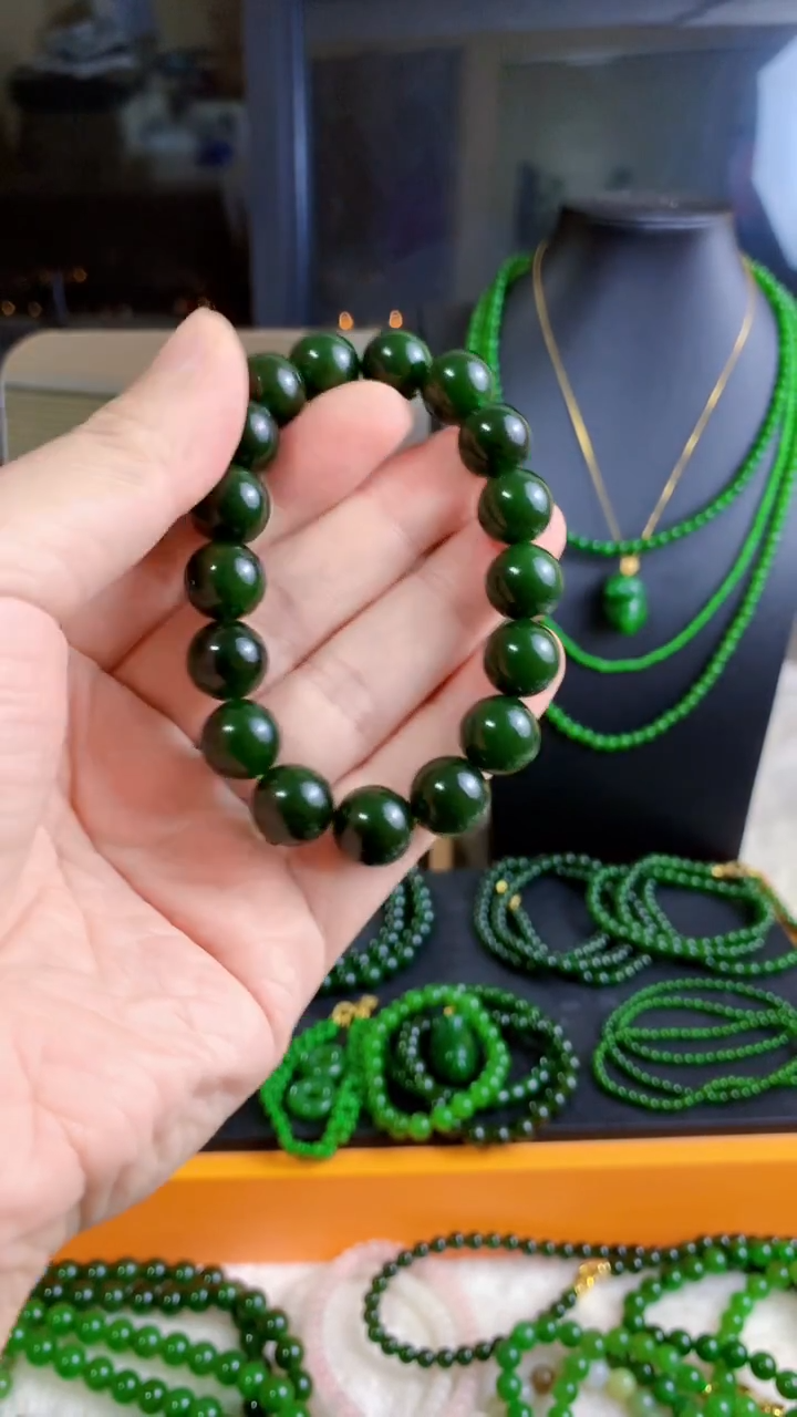 手链未镶嵌和田玉（碧玉）12