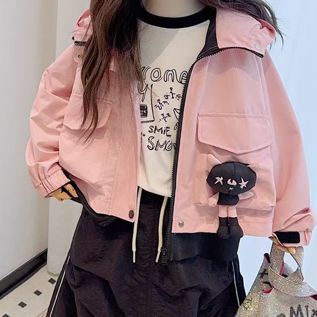 《昊妈家》宽松百搭时尚女童外套52777