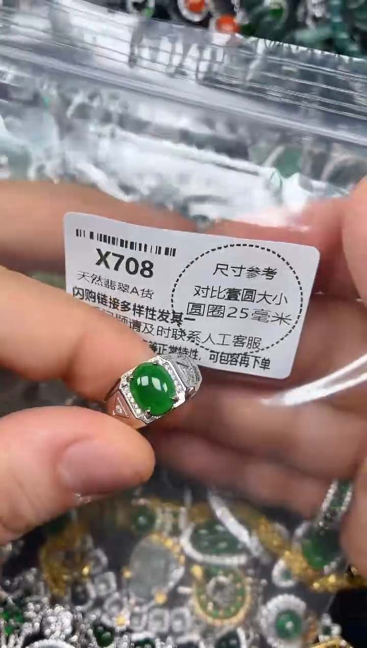 颈饰未镶嵌翡翠X708戒指
