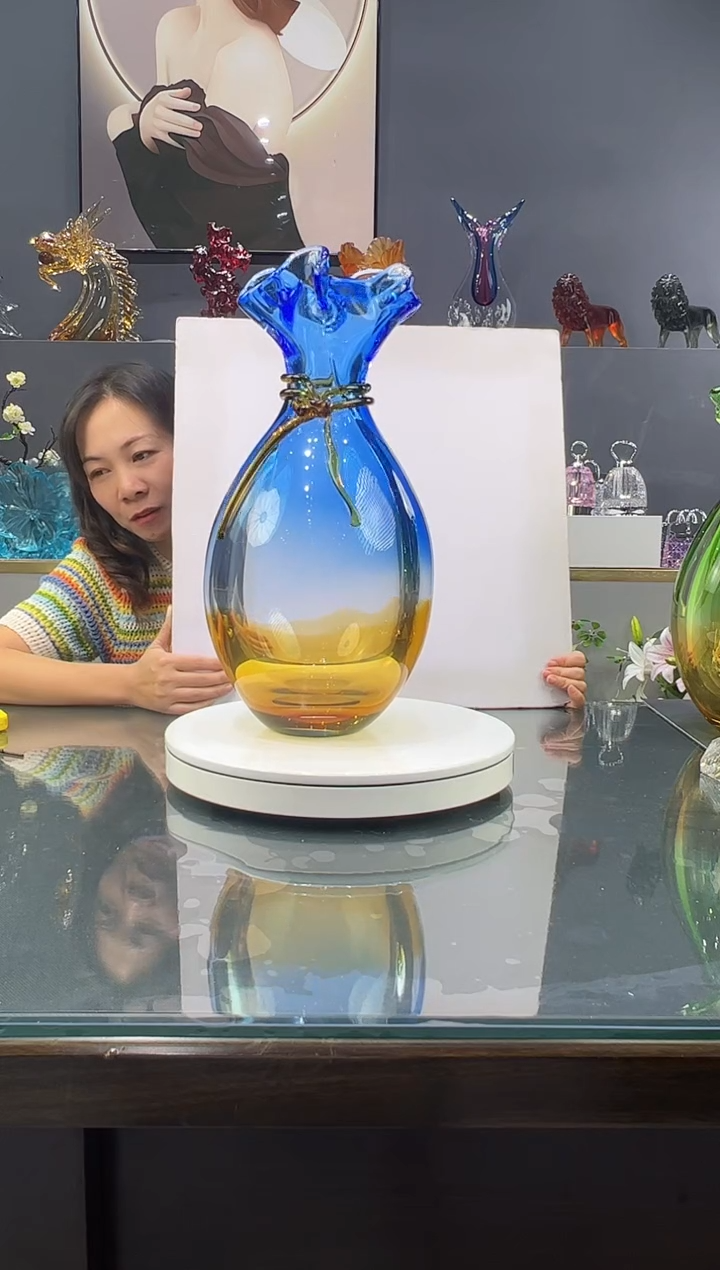 手工艺品琉璃 水晶琉璃花瓶1个