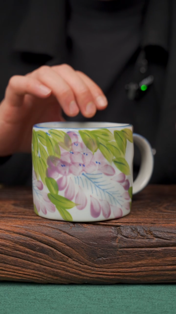 【闪购商品】瓷片63寻一缕瓷香杯釉下手工手绘瓷器