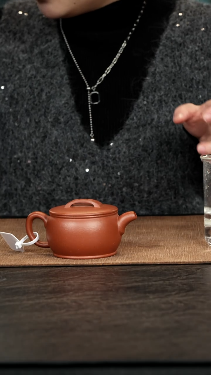 茶壶紫砂红降坡传统汉瓦160cc
