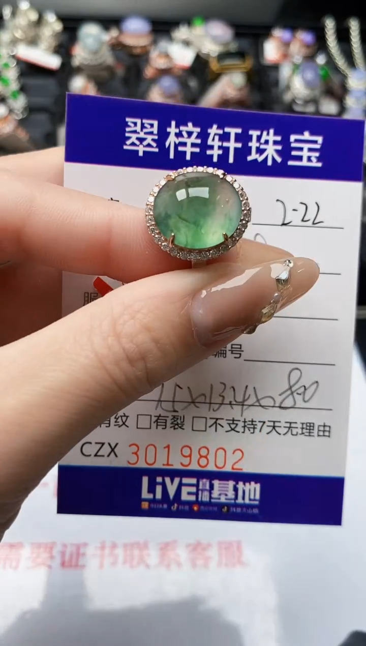 【闪购商品】翡翠戒指银S925镶嵌/9802