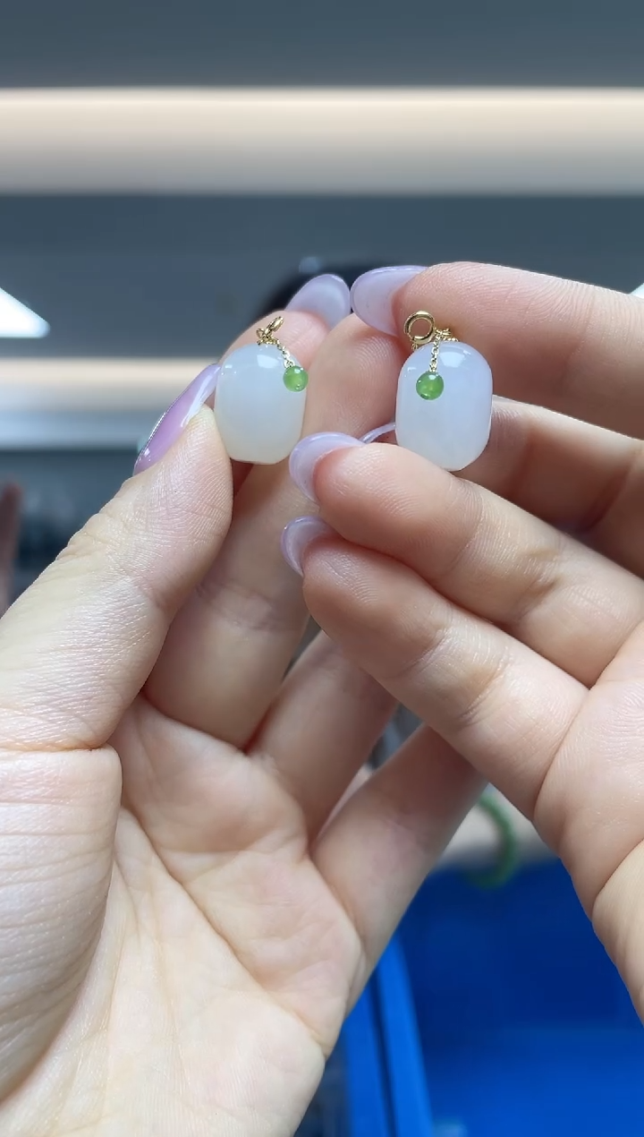 和田玉18K金镶嵌颈饰（多样性发一件）