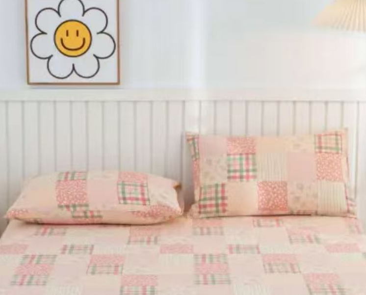 【北奈かわ会社】纯棉老粗布加大透气吸汗枕套 48*74cm百家福粉