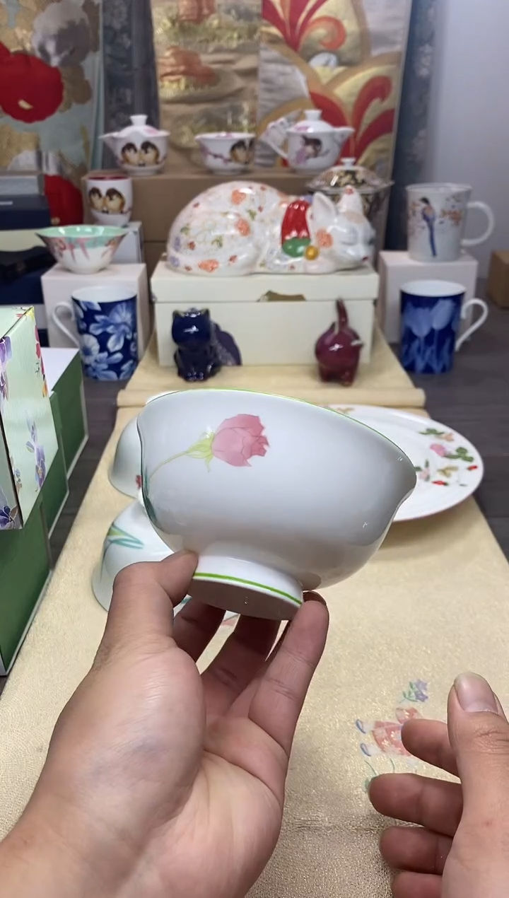 【闪购商品】茶具耐高温全品全新 （粉玫瑰碗）