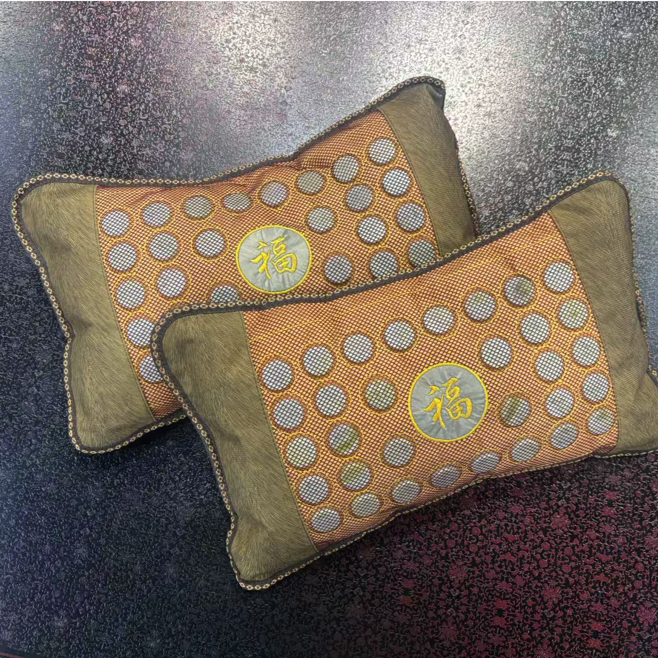 护颈按摩睡眠玉石枕头 JN