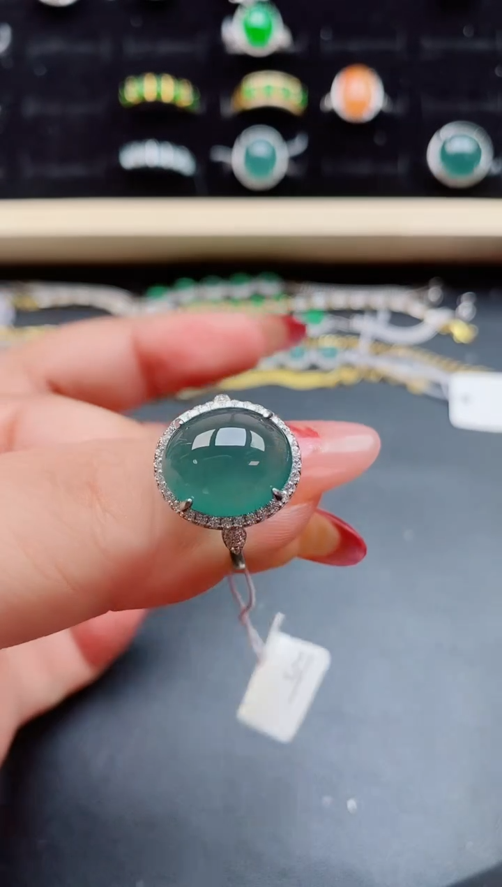 【闪购商品】翡翠戒指银S925镶嵌21321