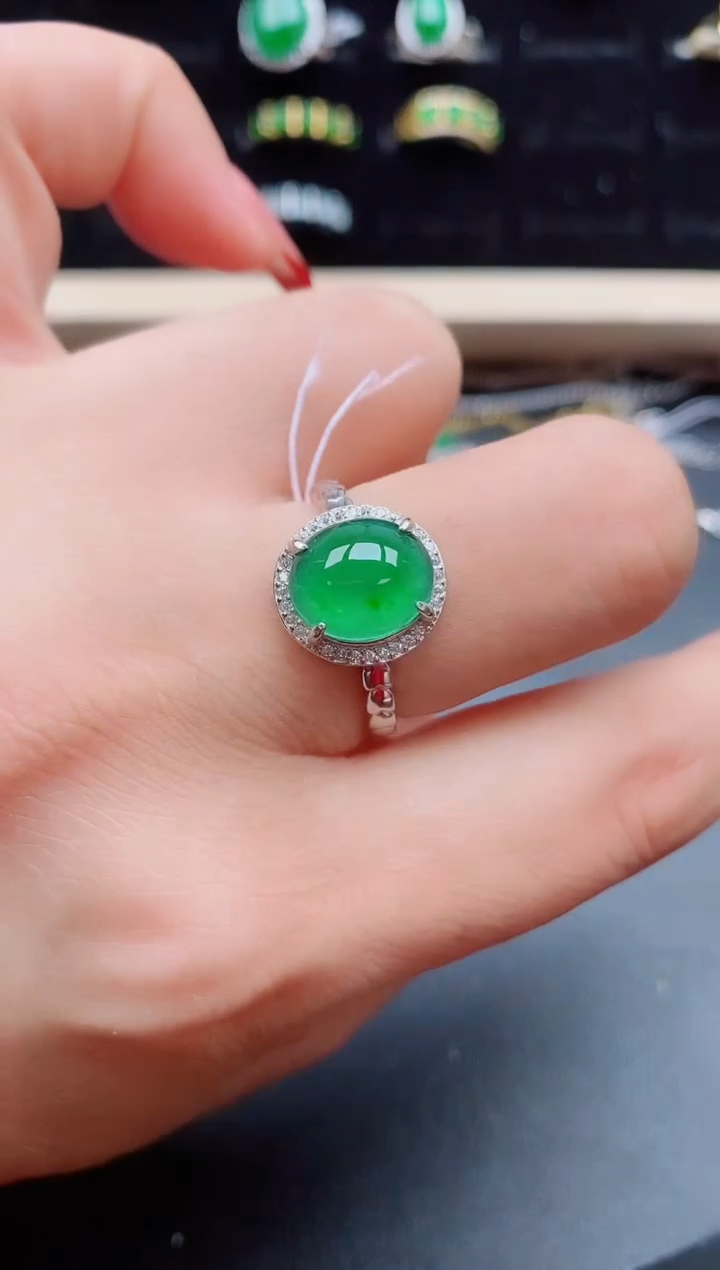 【闪购商品】翡翠戒指银S925镶嵌1321