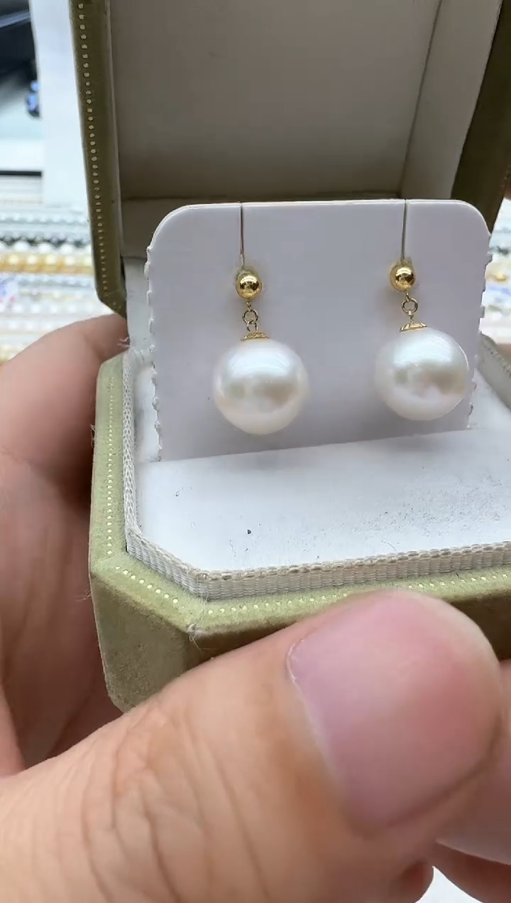 【闪购商品】淡水珍珠耳饰18K金镶嵌清货