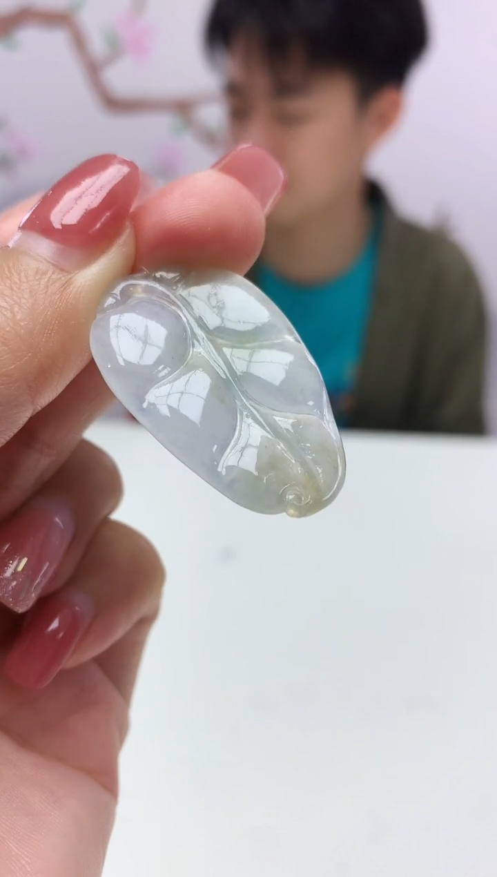 定制翡翠未镶嵌888xm-毛货叶子78赠金扣
