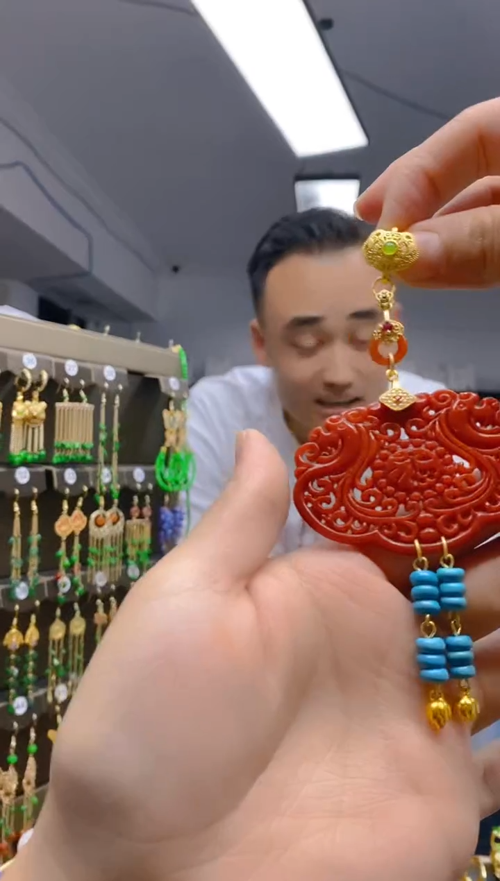 【闪购商品】翡翠耳饰合金0355翡翠压襟