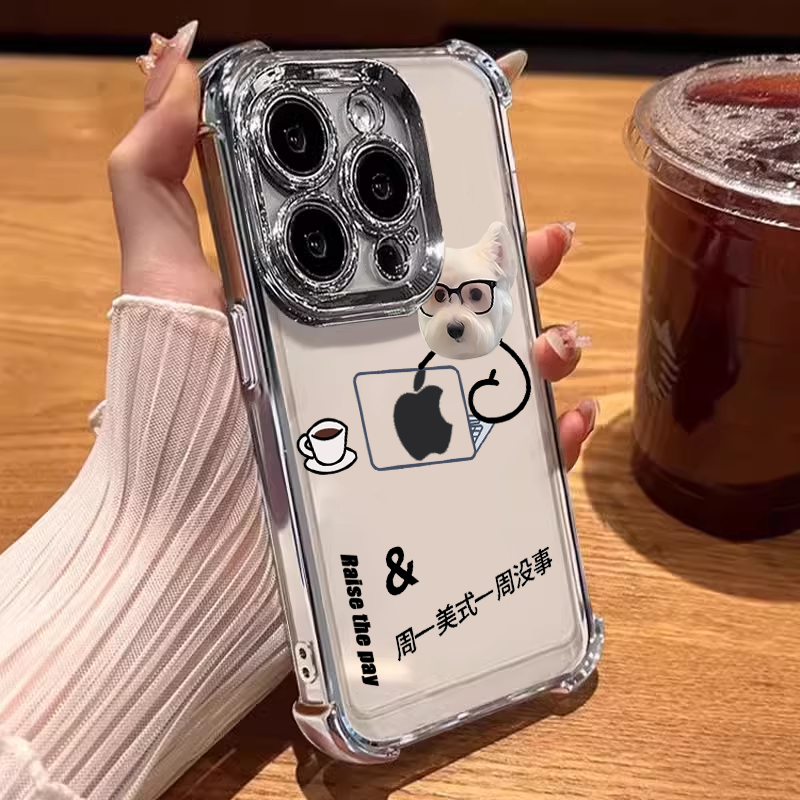 四角电镀周一美式适用苹果16手机壳iphone15华为op小米vivo防摔43