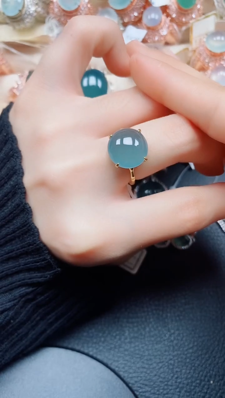 【闪购商品】翡翠戒指银S925镶嵌翡翠