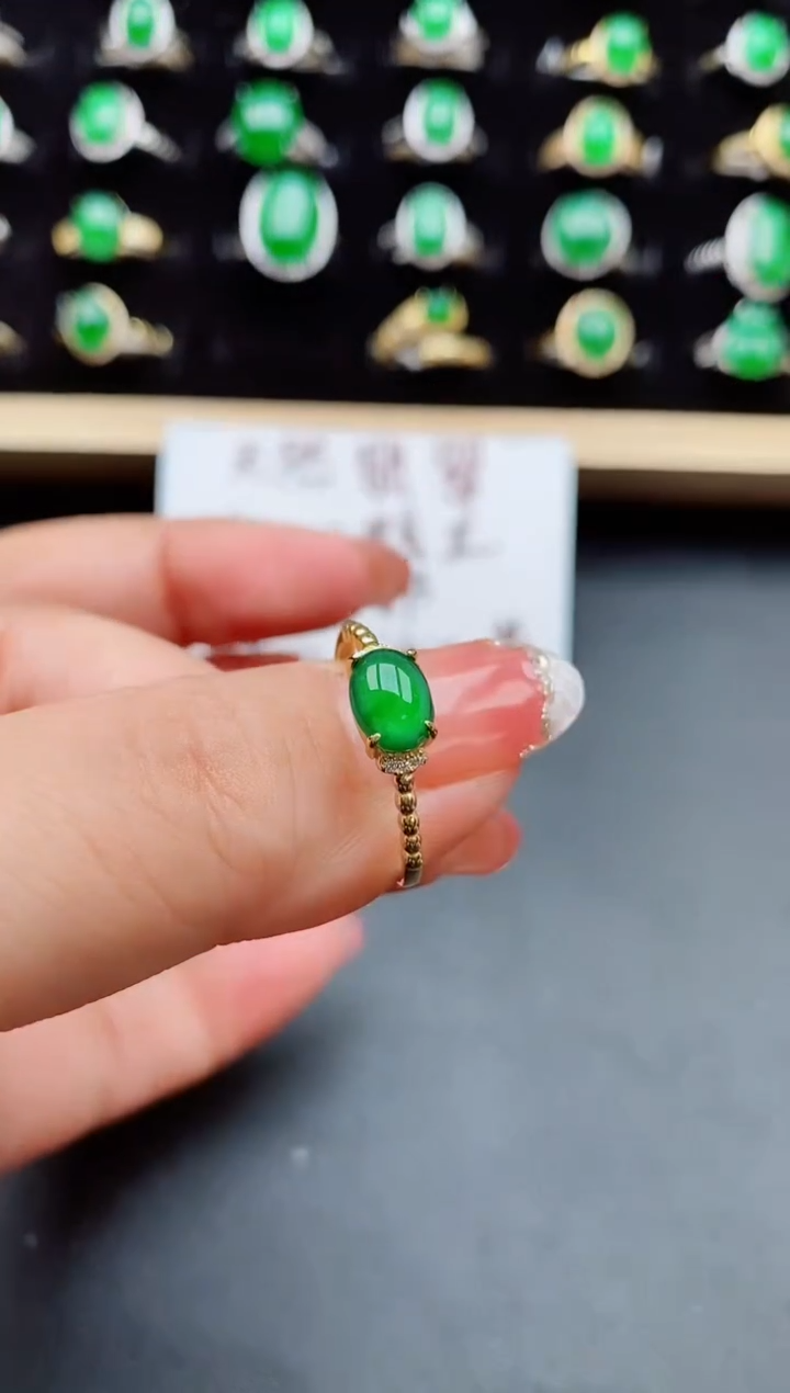 【闪购商品】翡翠戒指银S925镶嵌50800