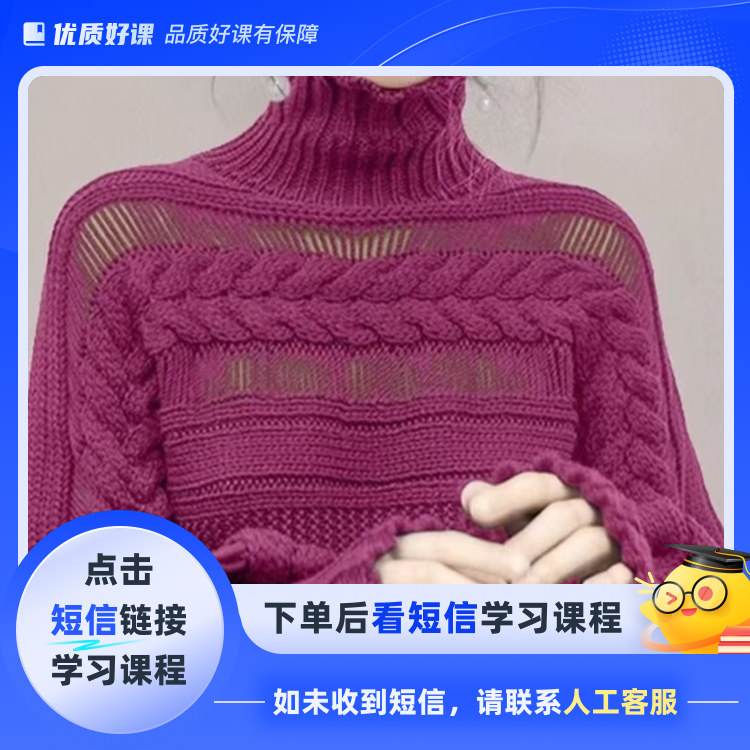 小彤彤手工时尚麻花高领（视频教程非成品）点击短信链接学习课程