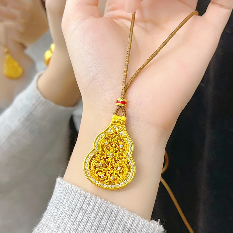 SHIGEFUKU/新中式国潮风古法花丝随身佛葫芦项链毛衣链