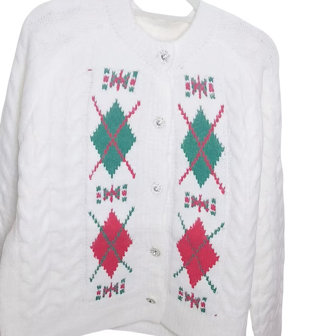 针织毛衣气质休闲款女款小香风白色时尚羊绒圆领