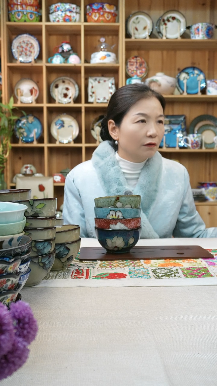 瓷片小可陶瓷四只米饭碗