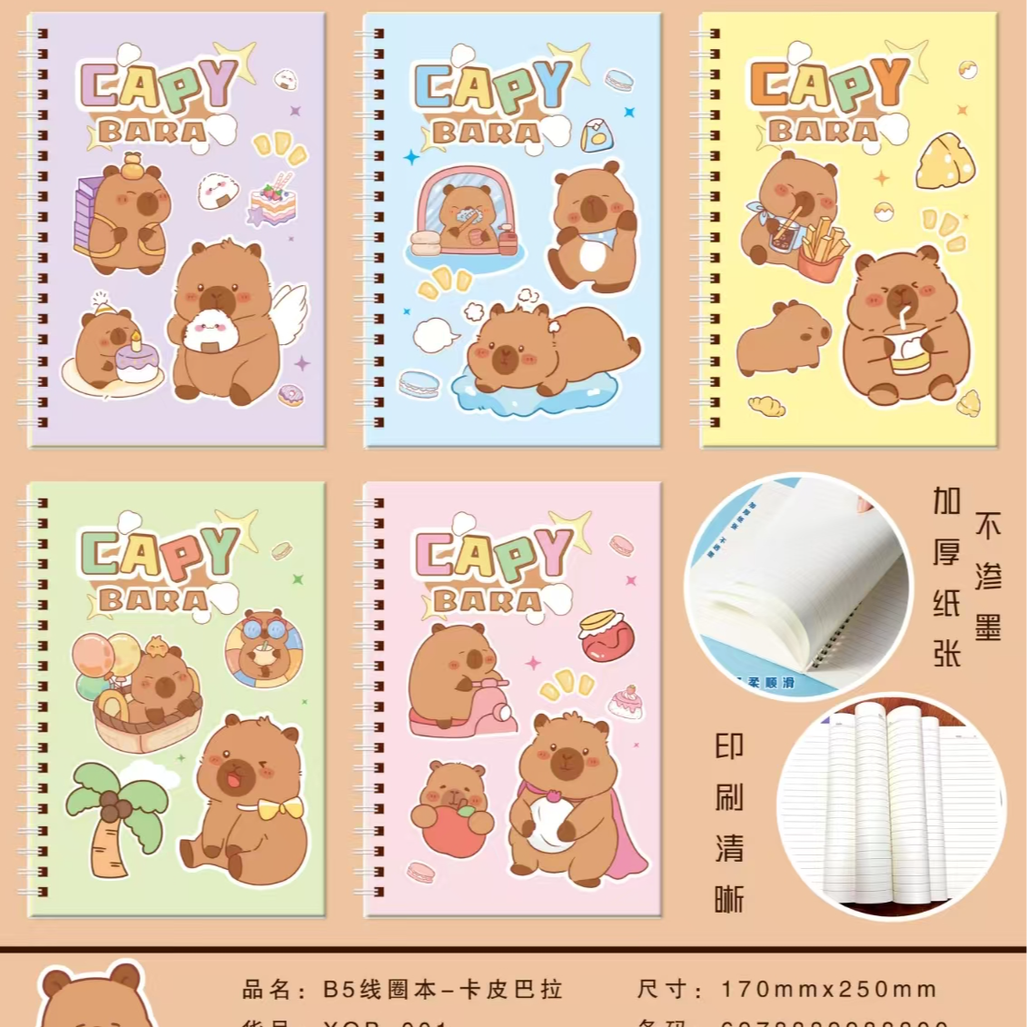 B5线圈本笔记本学生记事本高颜值简约本学生办公用（混发）