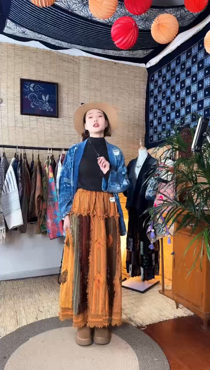 【闪购商品】设计师款刺绣拼接裙子