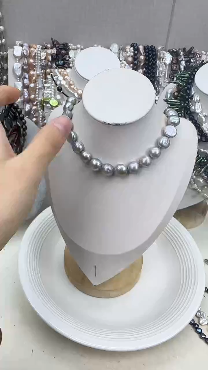 颈饰银S925镀金镶嵌淡水珍珠1