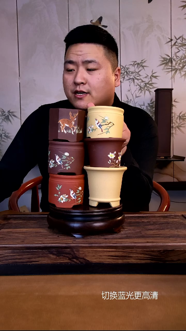 紫砂花盆缥**生紫砂花盆-6只