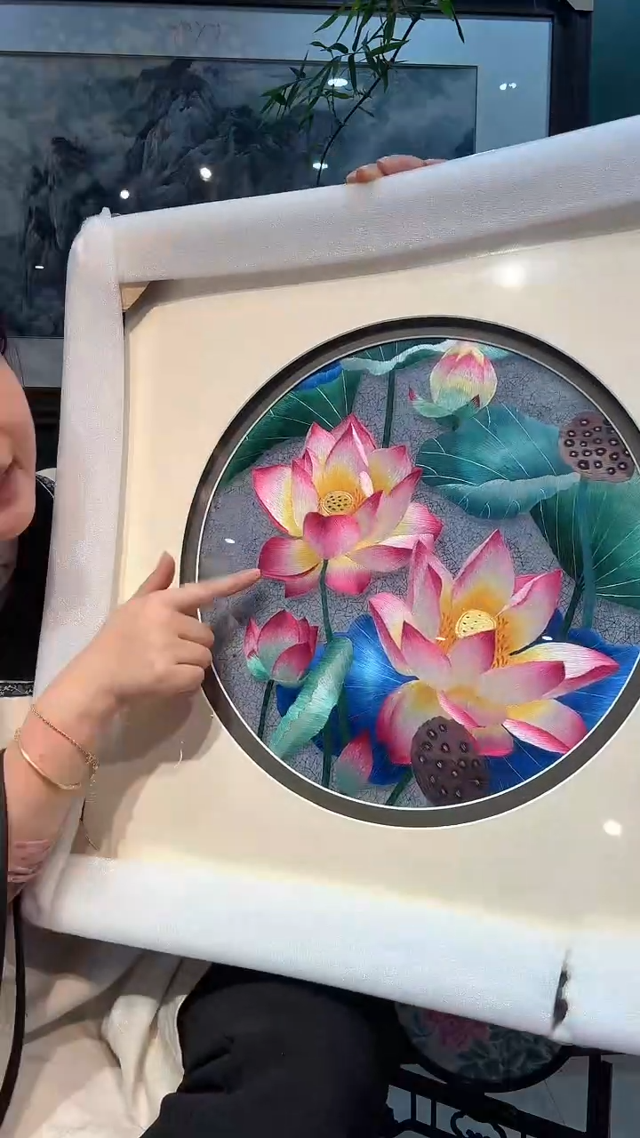 横款非遗苏绣手工刺绣装饰画不包邮
