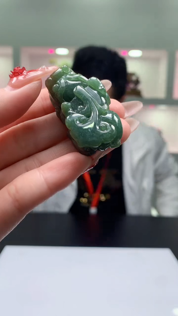 【闪购商品】定制翡翠未镶嵌1023y-毛货挂件13