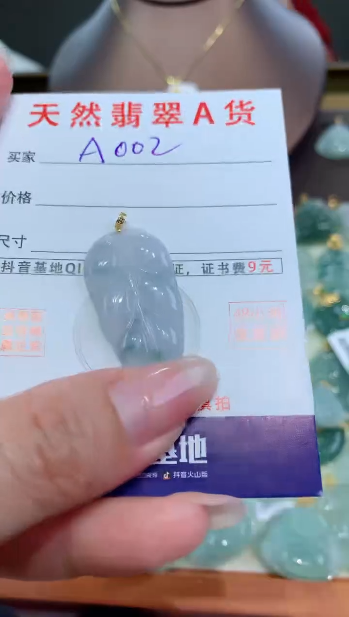【闪购商品】翡翠颈饰18K金镶嵌 天然缅甸a货翡翠