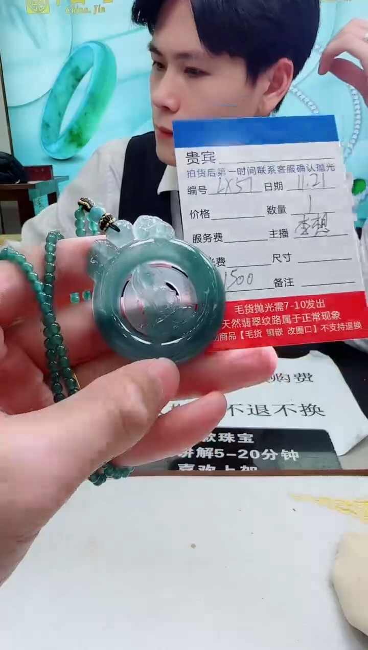 未镶嵌定制翡翠LX57翡翠吊坠赠珠链-多样性发其一