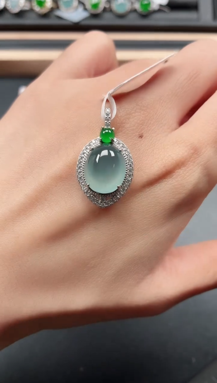 银S925镶嵌戒指翡翠11