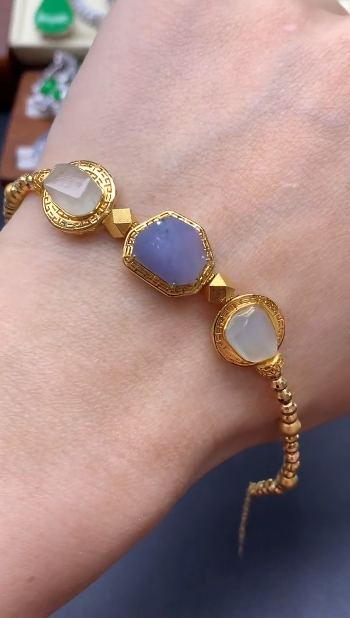 18K金镶嵌手链翡翠631-中国好珍宝