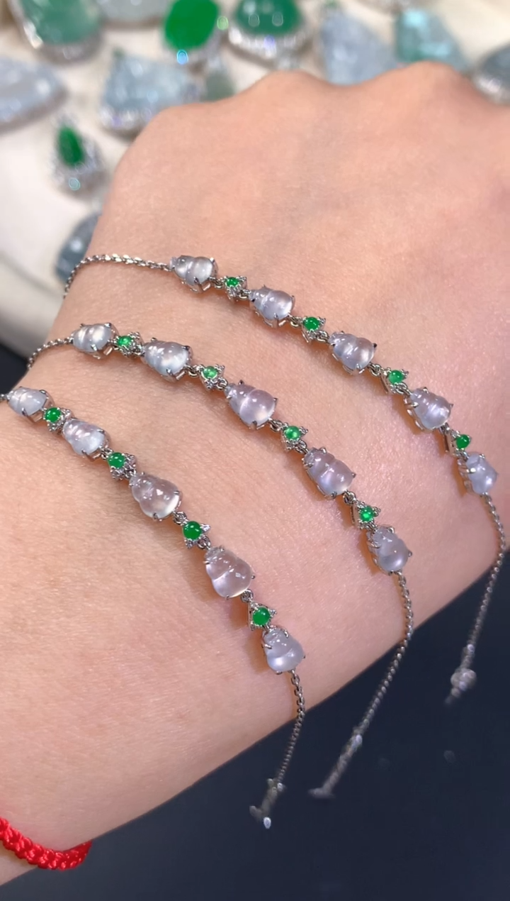 【闪购商品】翡翠手链18K金镶嵌A226|(多样性发货）拍一发一