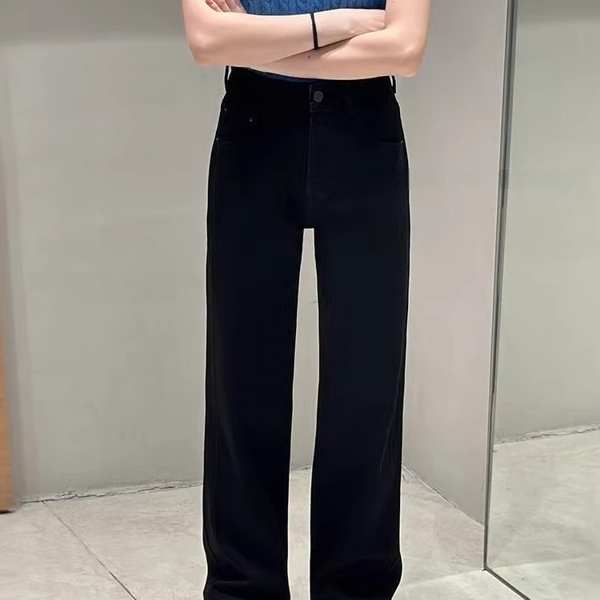 代-96220-8（加绒）四面弹牛仔裤女2025冬新款高腰防掉色窄版直筒裤