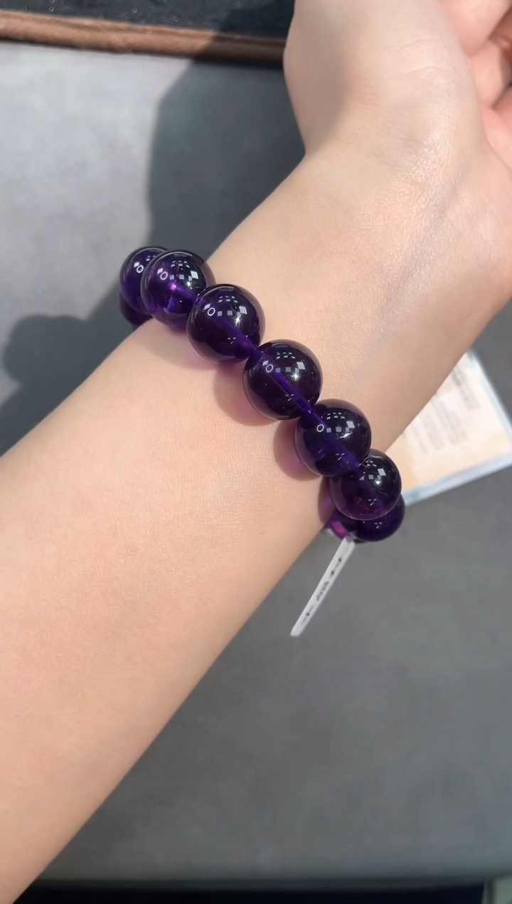 【闪购商品】水晶手链未镶嵌43号乌拉圭紫水单圈14.5mmm