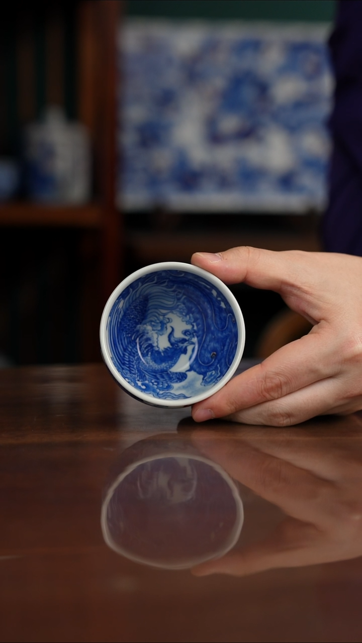 自成堂柴窑 龙凤杯