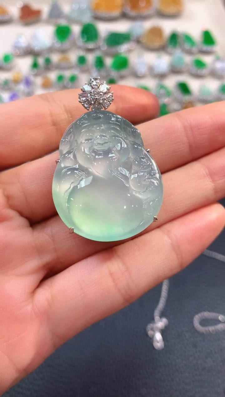 【闪购商品】翡翠吊坠(不含链)18K金镶嵌m40不退换