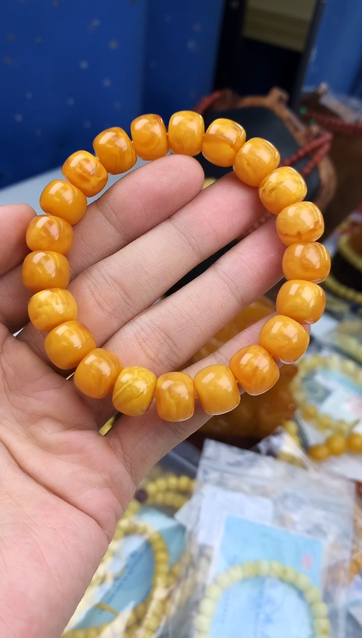 裸石蜜蜡未镶嵌手串卡12