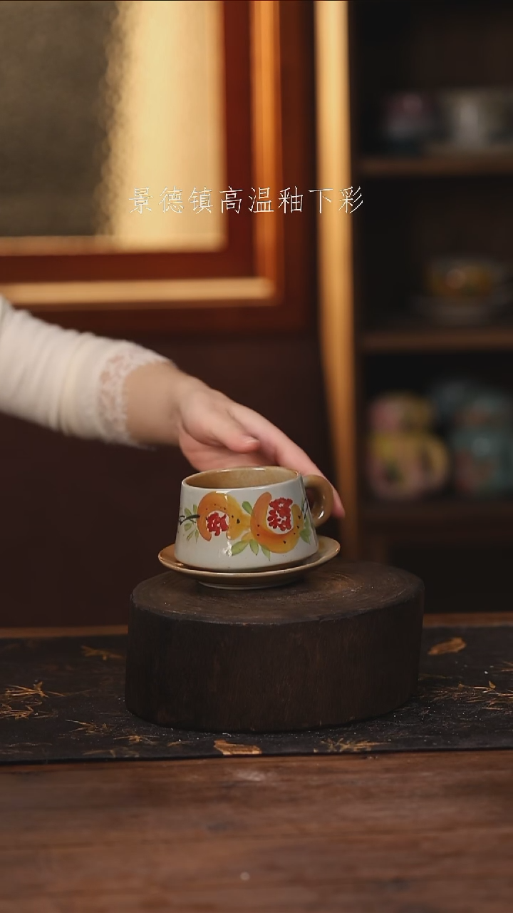 陶瓷景德镇高温釉下手绘陶瓷@L162@