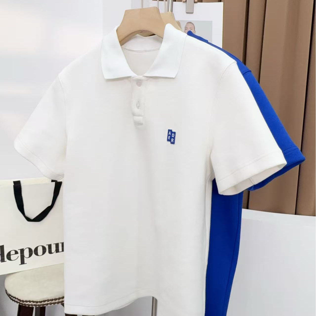 2025新款潮潮男女同款几何字母刺绣polo翻领短袖T恤