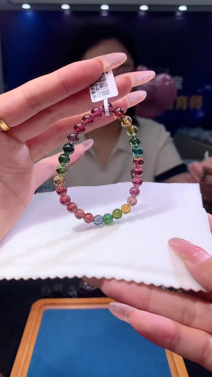 手链未镶嵌碧玺帝王彩虹碧玺单圈6x（多样性发一）